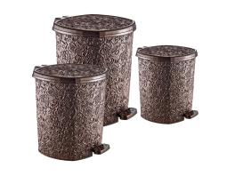 Set gos gunoi cu pedala 3 piese Dantela, 6L, 11L, 20L
