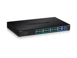 Switch 28 porturi Gigabit Web Smart, 24 x PoE+, 4 x Gigabit/SFP - TRENDnet