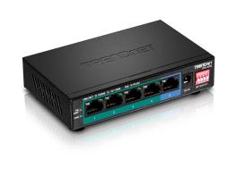 Switch 4 porturi Gigabit Long Range 200m PoE+, 1 port Gigabit - TRENDnet