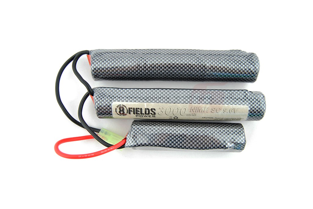 8Fields acumulator NiMh 9.6v 3000 mAh large crane x3