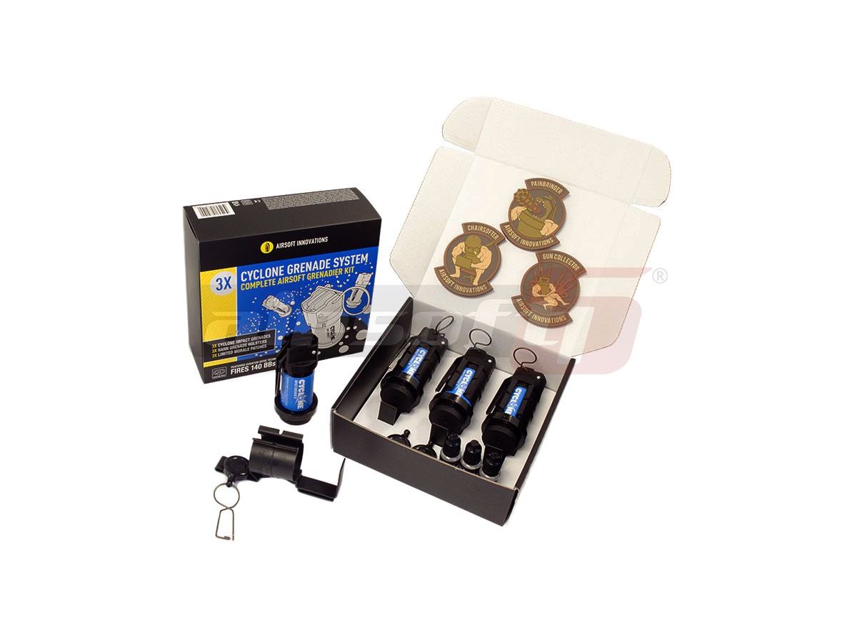 Cyclone set 3 grenade cu suport