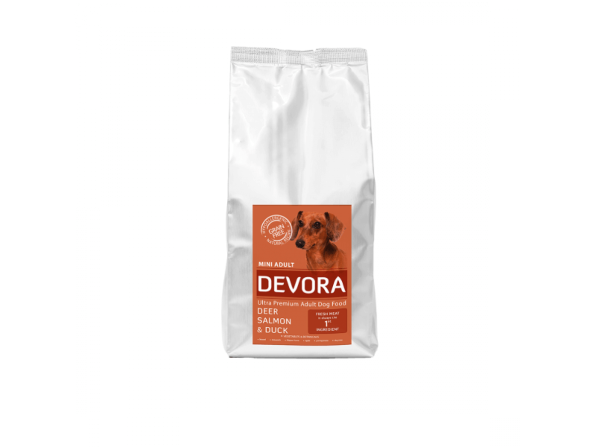 Devora Grain Free Mini Adult cu caprioara, somon si rata 7.5 kg