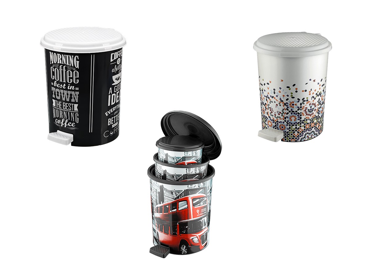 Set 3 piese cos gunoi pedala 370 Desen