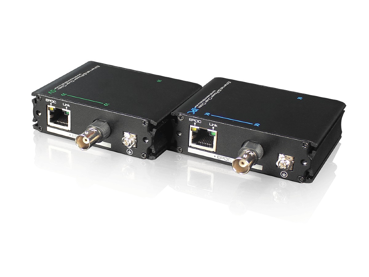 Extender date+PoE (EPOC) pe cablu Coaxial/UTP, 400-500 metri