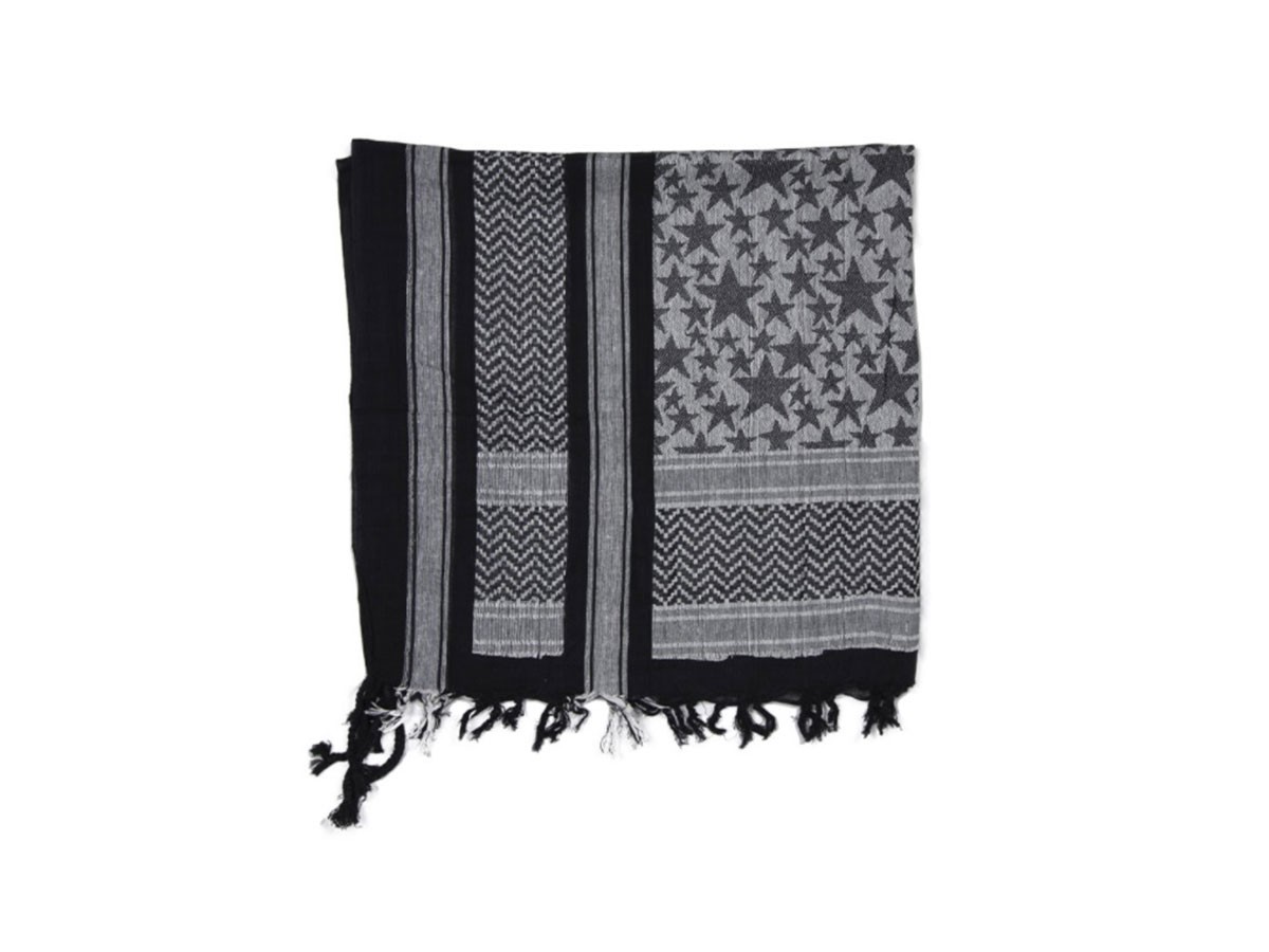 Mil-Tec shemag stars Alb/Negru