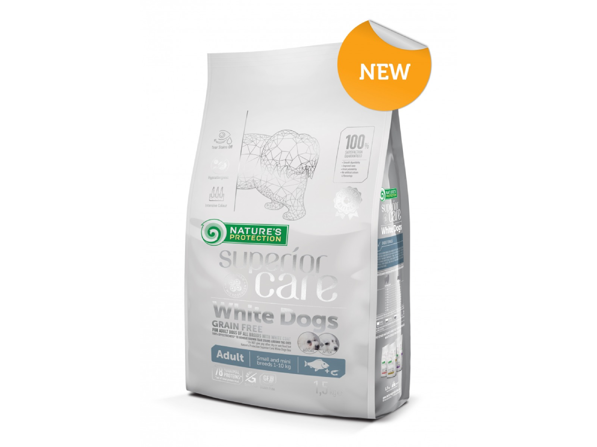 Nature's Protection White Adult Small&Mini Grain Free White Fish 1,5kg