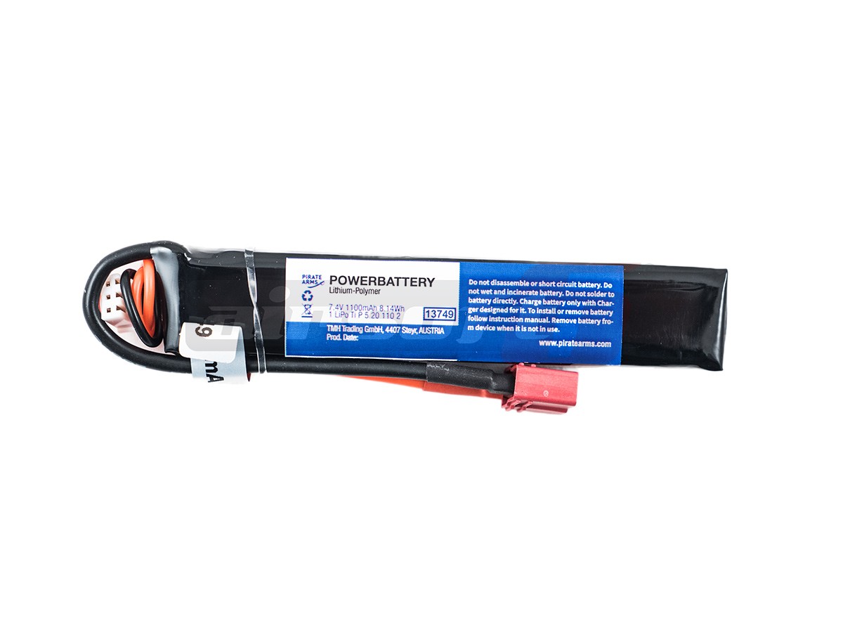 Pirate Arms acumulator LiPo 7.4V 1100mAh compact stick Deans