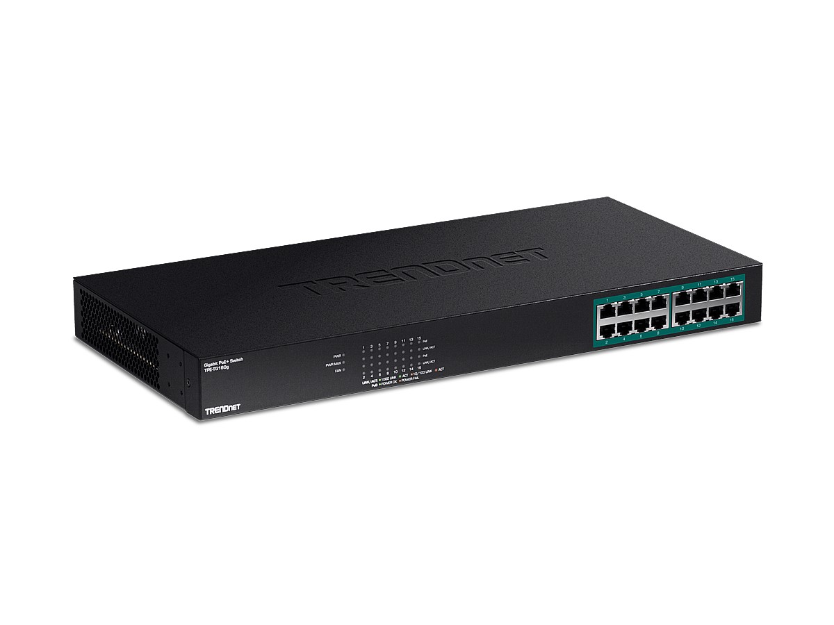 Switch 16 porturi Gigabit PoE+ 246W - TRENDnet