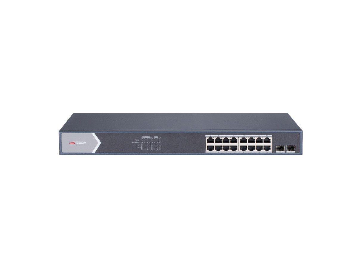 Switch 16 porturi POE Gigabit, Hikvision DS-3E1518P-E