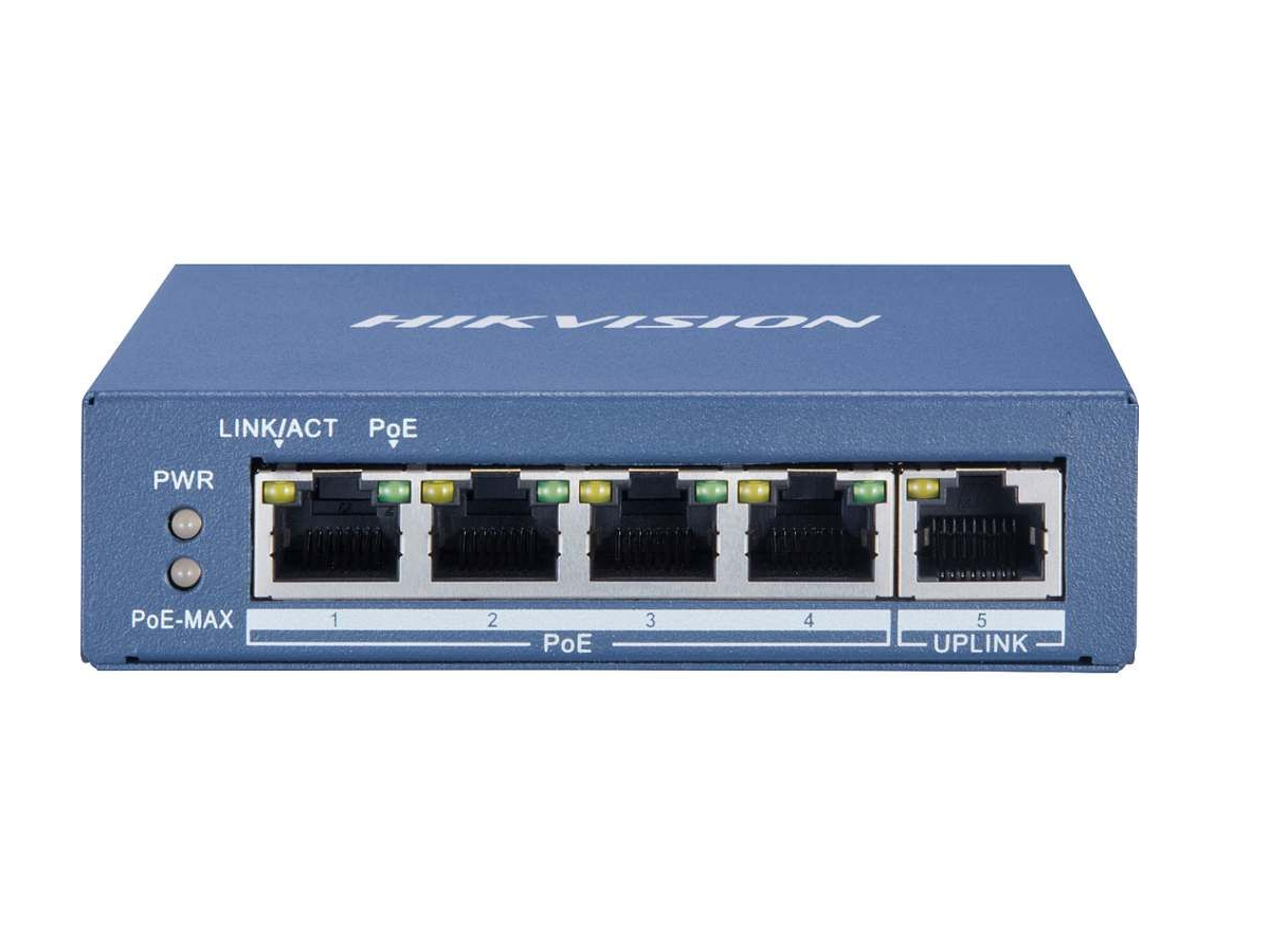 Switch 4 porturi POE Gigabit Hikvison DS-3E0505P-E