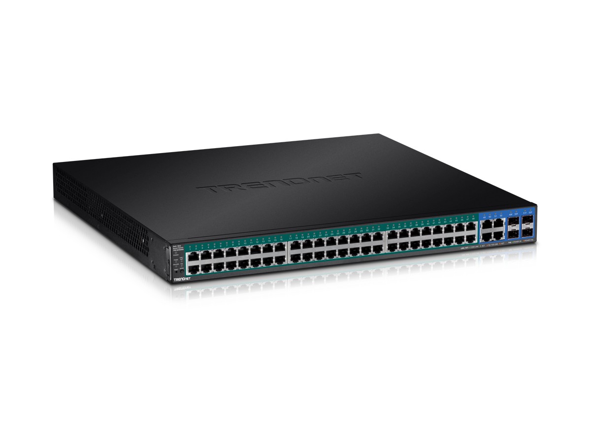 Switch 52 porturi Gigabit Web Smart, 48 x PoE+, 4 x Gigabit/SFP - TRENDnet