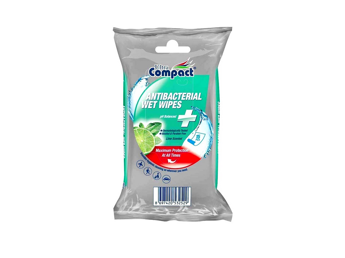 Ultra compact servetele umede antibacteriene 15 buc Lemon WW167