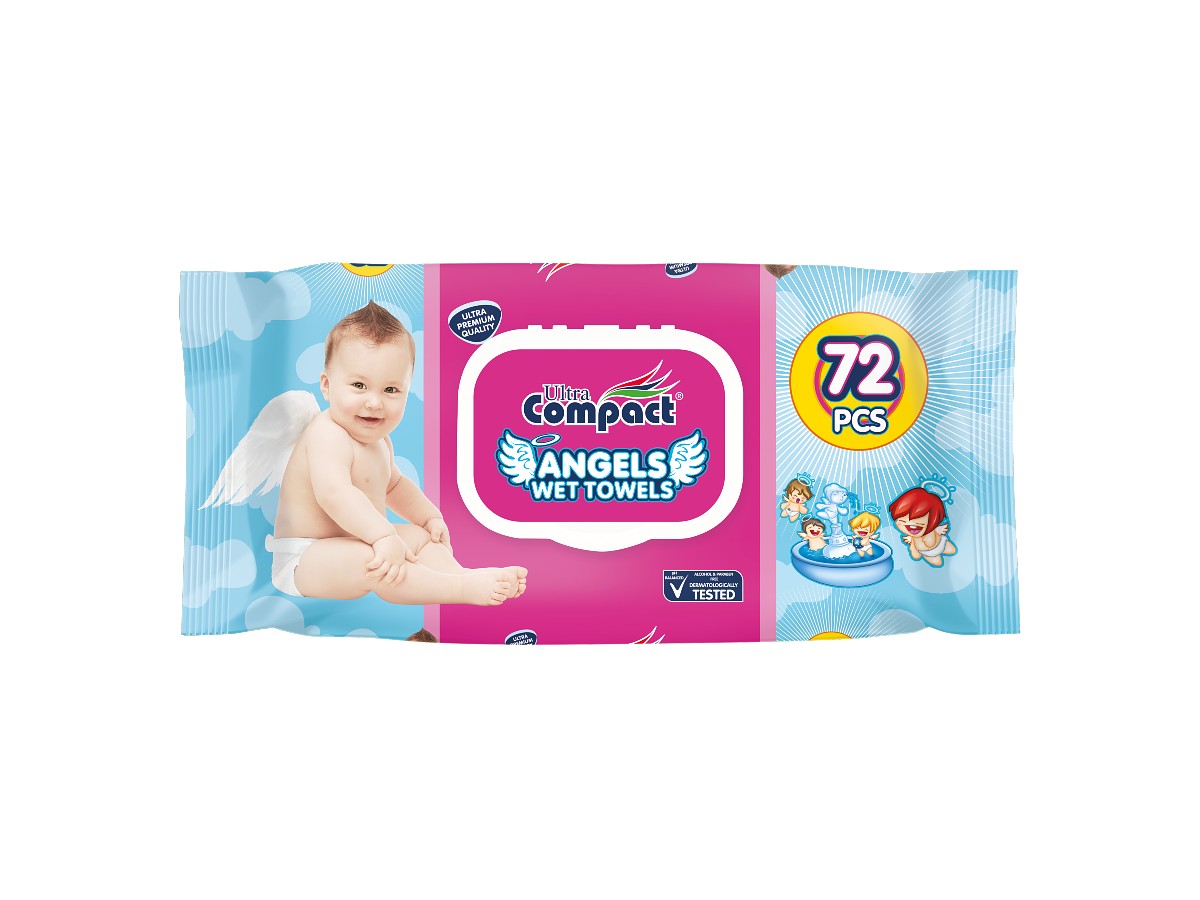 Ultra Compact Servetele umede cu capac pentru bebelusi Angels WW183