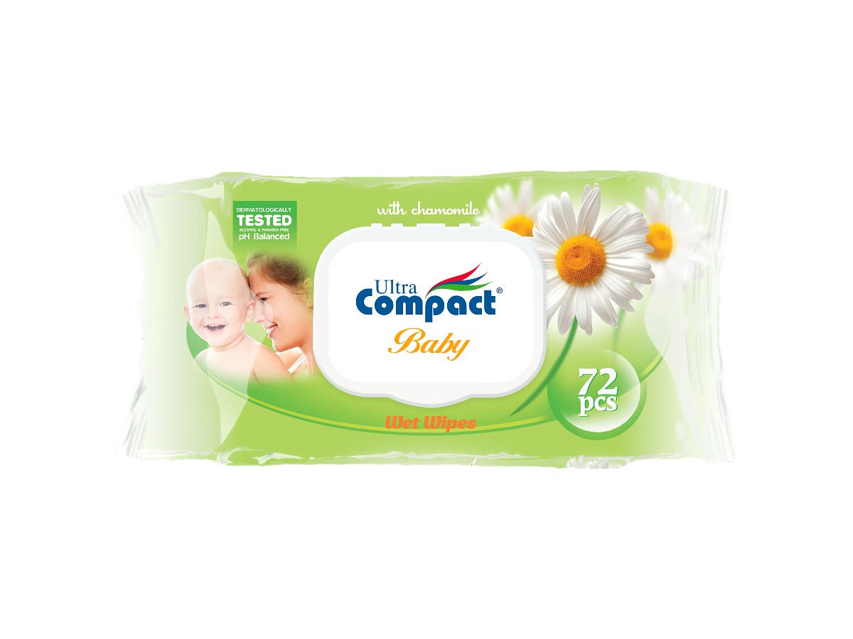 Ultra Compact Servetele umede cu capac pentru bebelusi Camomile WW112