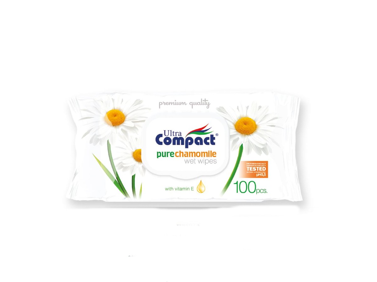 Ultra compact servetele umede cu capac Pure Camomile WW132 100 buc